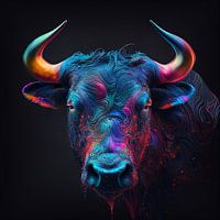 Illustration colorée d'un taureau majestueux