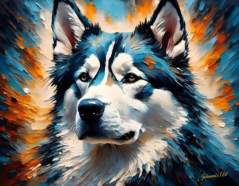Dog Art - Siberian Husky 4 by Johannas Art Creations