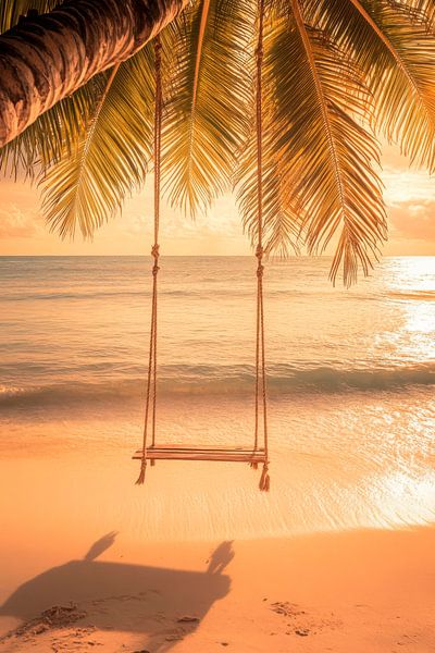 Swing on the beach by Poster Art Shop