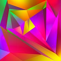 Kubisme kunstwerk "Dichtbij (vast) houden" (2021) - een abstract digitaal werk van Pat Blo