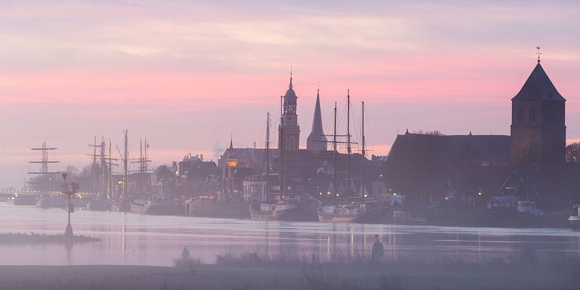City front of Kampen in the fog. by Evert Jan Kip