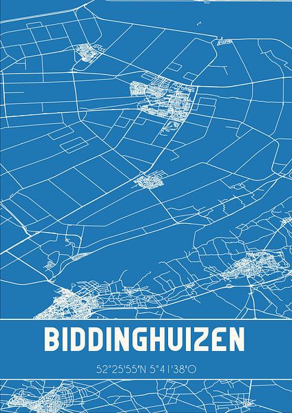 Plan d'ensemble | Carte | Biddinghuizen (Flevoland) par Affiches de lieux