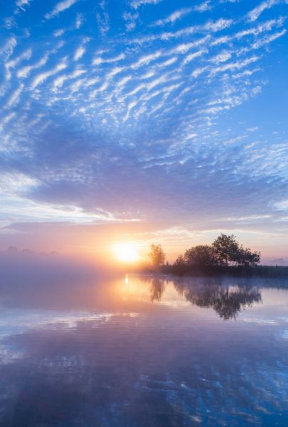 Nebliger Sonnenaufgang in Zeeuws-Vlaanderen von Paul Begijn