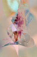 Abstracte collage in pasteltinten