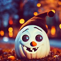 Niedlicher weißer Halloween-Kürbis