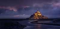 Mont Saint Michel in der Nacht Beleuchtung
