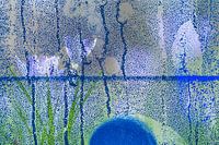 double photo of an abstract wall with flowers