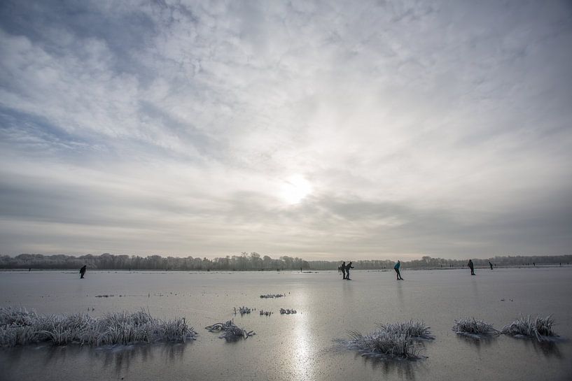 Schaatsers op de Ryptsjerksterpolder par Maurice Hamming
