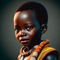 African child 2, octane render portrait