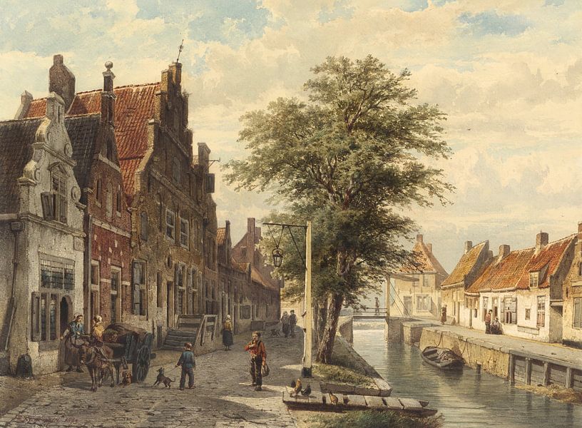 Blick auf die Gracht von Hasselt, Cornelis Springer von Meisterhafte Meister