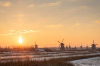 Kinderdijk Windmühlen im Morgenlicht