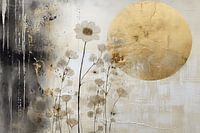 Landschaft mit Goldakzenten im Collage-Stil