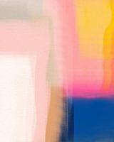 Pop der Farbe. Colorblocking in Pastell- und Neonfarben. Rosa, weiß, blau, gelb, terra