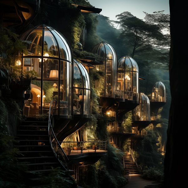 Wine-bottle houses by ArtsbyPol