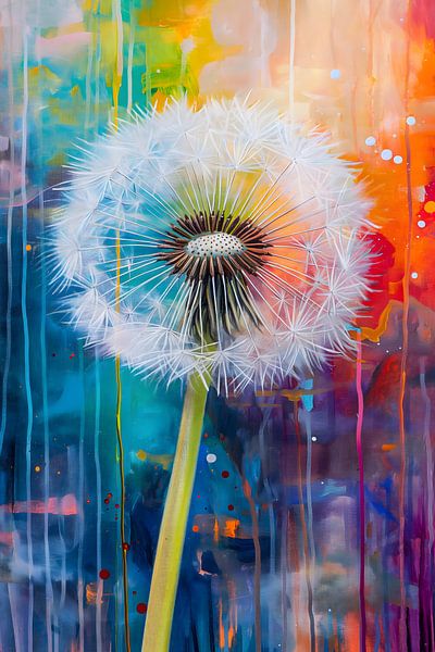 Löwenzahn-Malerei | Bunte Malerei von AiArtLand