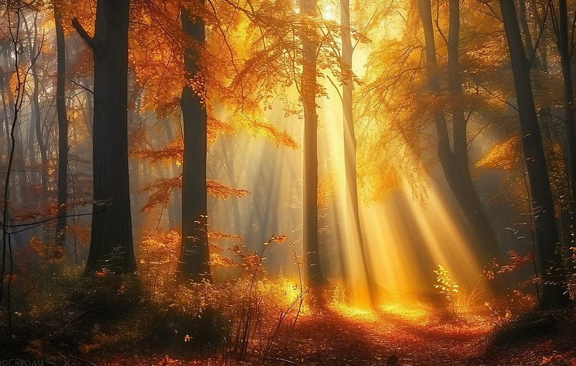 Golden autumn day in the morning glow by fernlichtsicht