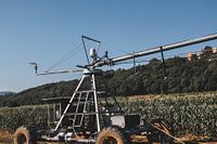 Modern irrigation in the French countryside