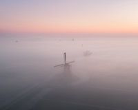 Beautiful fog at sunrise.