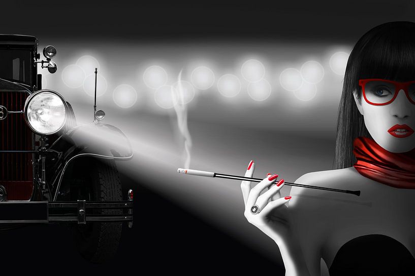 On the street at night by Monika Jüngling