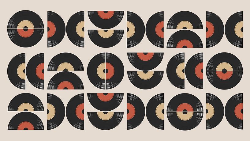 Retro Vintage Musik Pop Geometrie Kunst Vinyl Abstrakt von FRESH Fine Art