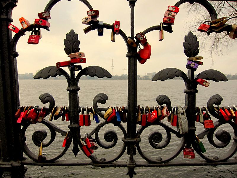 Hamburg Liebesschlösser Innenalster von Carolina Vergoossen