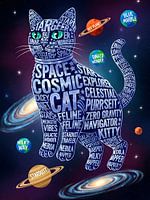 Cosmic Cat Explorer: A Galactic Feline Journey Through Word Art Wonders