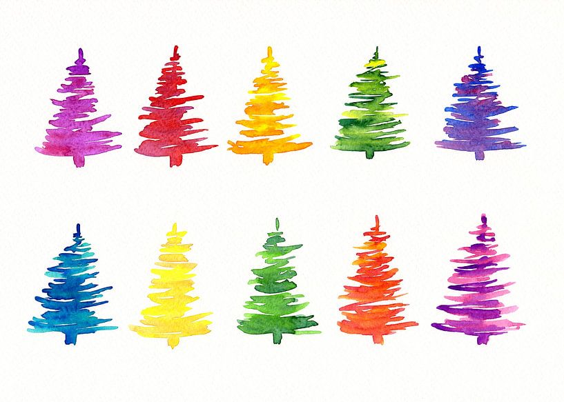 Sapins colorés par Karen Kaspar