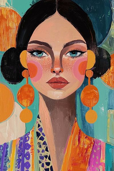 Portrait abstrait moderne d'une femme par PixelPrestige