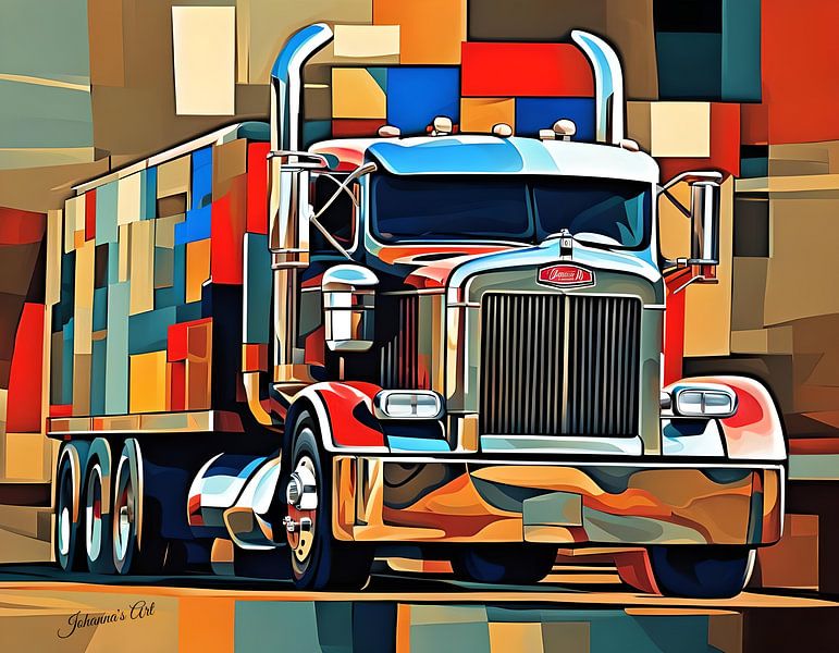 Abstract Art Illustration - Camions américains 8 par Johannas Art Creations