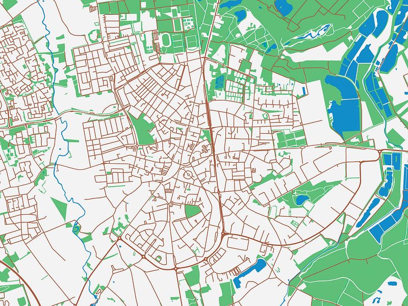 Karte von Valkenswaard im Stil von Urban Ivory von De Kaartenwinkel