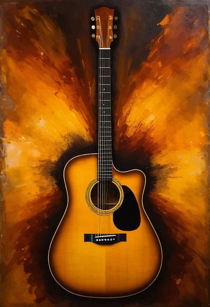 Akustische Gitarre Abstrakte Kunst von MIROKKU