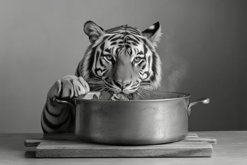 Tiger in der Küche von Poster Art Shop