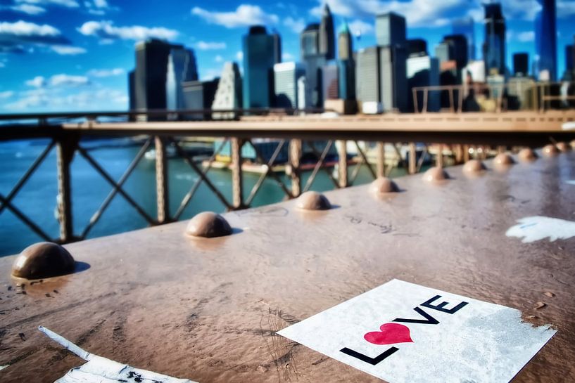 I LOVE NEW YORK ! Brooklyn Bridge by Marlika Art