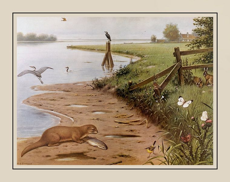 Schulschild M.A. Koekkoek - &quot;Auf dem Fluss&quot; von Anita Meis