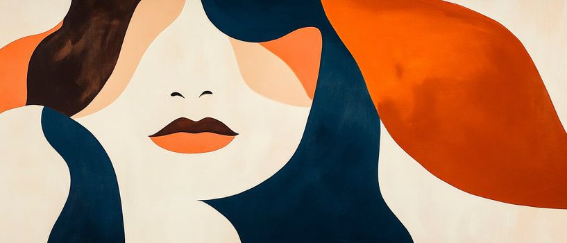 Des formes de visage artistiques dans des couleurs douces par Poster Art Shop