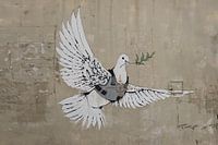 'Armoured Dove' by Banksy in Bethlehem, Palestine