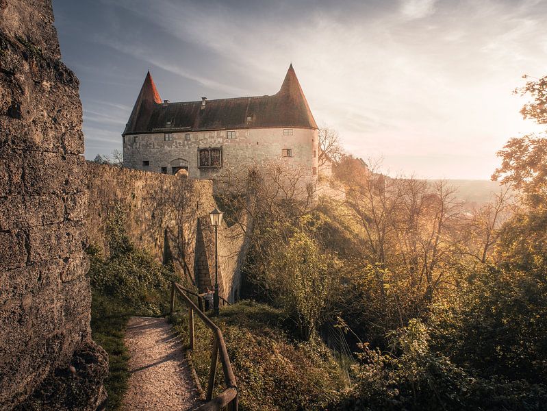 Burg zu Burghausen mit Wöhrseesteig von Tobias Wartenberg