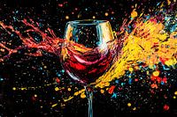 Explosion de vins et de verres colorés