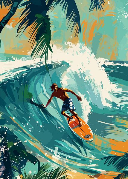 Un homme avec les vagues par Lae