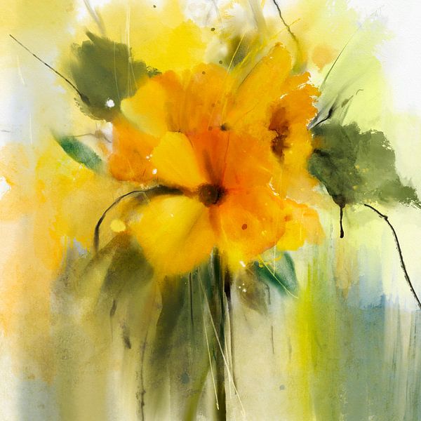 Gelbe Blumen aus meinem Garten. von annemiek art