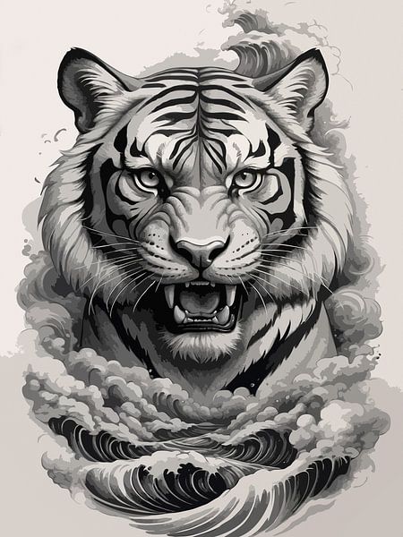 Wilder monochromer Tiger von Rizal Azhari