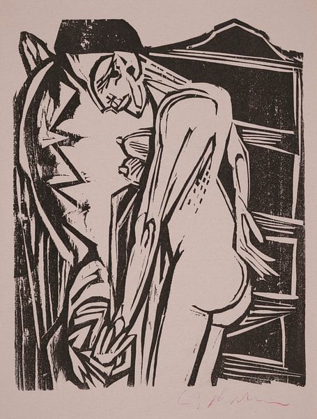 Ernst Ludwig Kirchner, Weiblicher Akt vor einem Kabinett, 1916 von Atelier Liesjes