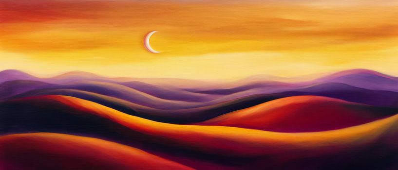 Harmonische Wüstenlandschaft im Abendrot von Poster Art Shop