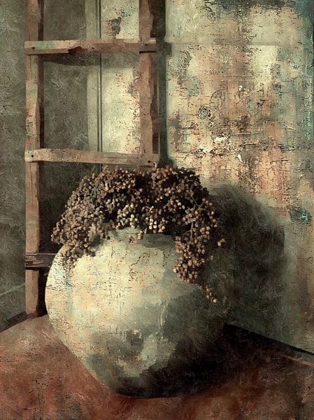 Pichet robuste avec branche de dattes par Wil Vervenne