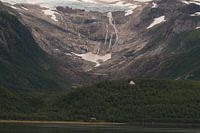 White house by the glacier