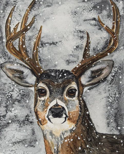 Aquarell-Hirsch von Bianca ter Riet