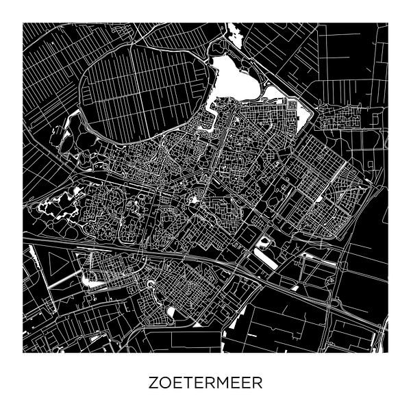 Zoetermeer City Map BlackWhite | Square by WorldMapShop