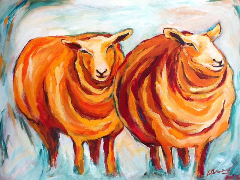 Schapen schilderij von Eveline van Oudbroekhuizen