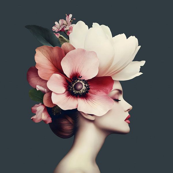 Female Grace Floral Portrait by Andrea Haase