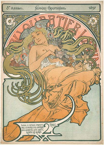 Alphonse Mucha, Im lateinischen Viertel - 1897 von Atelier Liesjes